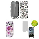 Brown Colorful Leopard + Purple Flower Butterfly 2x 2D Silver Hard Cover Ca ....