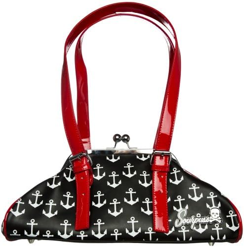 Black with White Anchors Galley Ho Purse from Sourpuss Clothing