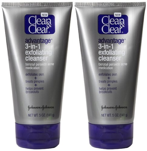 Clean & Clear Advantage 3-in-1 Exfoliating Cleanser - 5 oz - 2 Pack