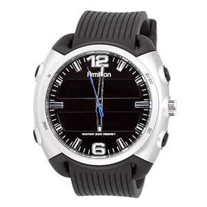 Armitron Men's 204516GMBK Sport Chronograph Analog-Digital Black Ribbed Strap Watch