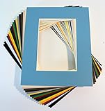 Pack of 20 MIXED COLORS 8x10 Picture Mats Matting with White Core Bevel Cut for 5x7 Pictures