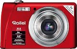 Rollei Flexline 200 Digitalkamera (12 Megapixel, 4-fach opt. Zoom, 7,6 cm (3 Zoll) Display, mit 30 mm Weit-Winkel Objektiv und Ladeger�t) rot - 