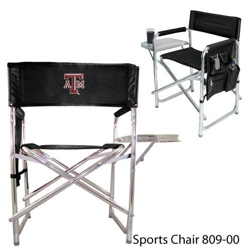 Texas A&M Aggies NCAA Sports Chair (Black) (Embroidered Logo)