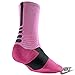 Nike Hyper Elite Men's Basketball Crew Socks Pink / Black (Large)