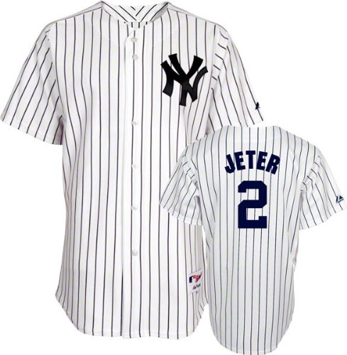 Derek Jeter Jersey Youth Majestic Home White Pinstripe Replica