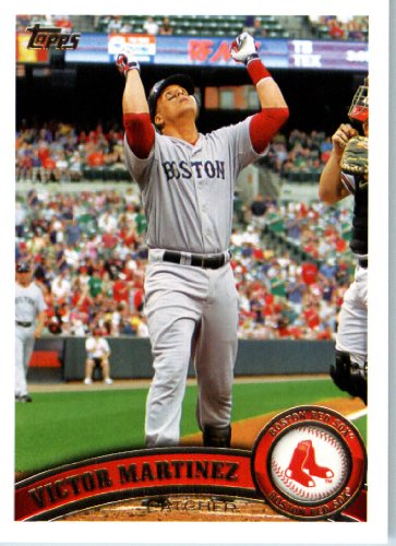 2011 Topps Baseball Card #218 Victor Martinez - Boston Red Sox - MLB Trading Card In A Protective Screwdown Case