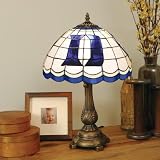 DUKE BLUE DEVILS 20 Hand Cut Stained Glass TIFFANY TABLE LAMP with a Cast Metal Base