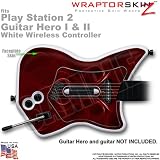 PS2 Guitar Hero I & II White Wireless Controller Skin Abstract 01 Red by WraptorSkinz TM (GUITAR NOT INCLUDED)