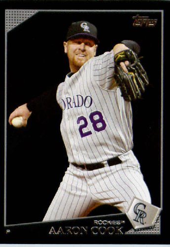 2009 Topps Black Border Baseball Card # 225 Aaron Cook Colorado Rockies Mint Condition - Shipped In Protective Screwdown Display Case!