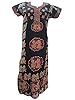 Black Kaftans Dandia Dance Print Cotton Caftan Nighty Gowns L / M