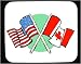 Mouse Pad with flags, Canada, American, multinational