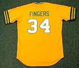 ROLLIE FINGERS Oakland Athletics 1973 Majestic Cooperstown Throwback Baseball Jersey, 2XL