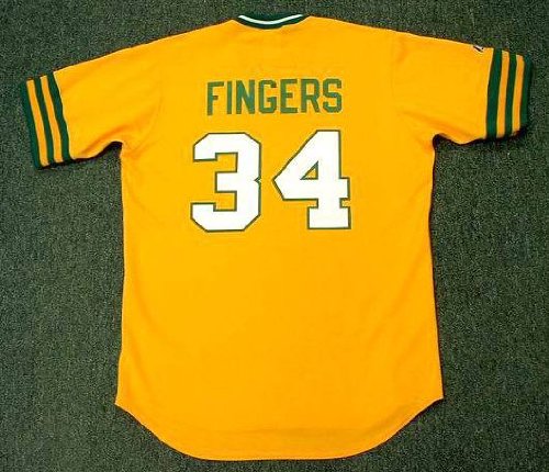 ROLLIE FINGERS Oakland Athletics 1973 Majestic Cooperstown Throwback Baseball Jersey, 2XL