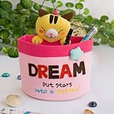 [Cat & Stars] Embroidered Applique Wall Organizer / Hanging Organizer / Sto ....