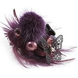 'Fluffy Paradise' Hair Clip/ Brooch (Violet & Deep Purple) - Catwalk 2011