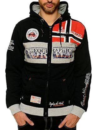 Geographical Norway Sudadera con Cierre Flyer (Negro)