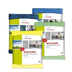 Ersparnis EUR 9,00 gegen�ber Einzelpreisen! ALCLEAR 961000 K�chenset 4-teilig: enth�lt Ultra-Microfasert�cher K�che in gelb und gr�n, Ultra-Microfasertuch Trockenwunder, Ultra-Microfaser Sp�lschwammtuch Antibak