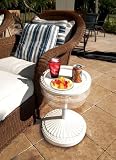 30 White Outdoor Adjustable Patio and Pool Round Side Table