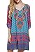 ACEVOG Women's Summer Ethnic Style Tribal Printed Mini Beach Floral Tunic Dress