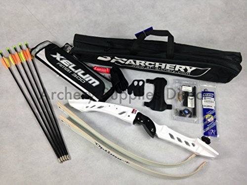  Adult White Pro Core Metal Right Handed Recurve Bow Pack 66 