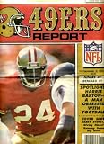 San Francisco 49ers Report December 18 1990 Harry Sydney on Cover, Spotlight on Harris Barton, Frank Pollack Poster, 49ers vs Cincinnati Bengals