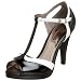 Unlisted Women's Powerful T-Strap Pump,Black/White,8.5 M US