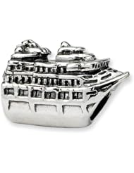 Sterling Silver Reflection Beads Collection Cruise Ship Bead Charm 4mm Hole (fits 3mm European Style Charm Bracelets)