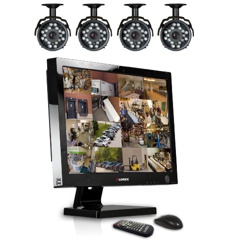 Lorex L22WD1604501 22-Inch Professional 16 Channel Integrated Video Surveillance System with 4 Color Security Cameras Black