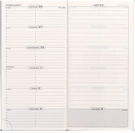 Quo Vadis 1701 For Year 2016 Refill Weekly Pocket with Notes "Space 17" 3 1/2" x 6 3/4" (8.8 x 17 cm) Made in USA