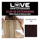 Love Hair Extensions 100% Human Hair Clip In Extensions Colour 1b Natural Black