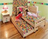 Flower Power Girls Wooden Twin Sized Bed