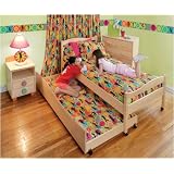 Flower Power Girls Wooden Twin Sized Bed by Room Magic
