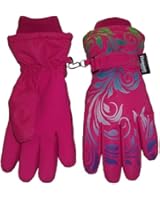 N'Ice Caps Girls Ombre Shaded Scroll Print Waterproof Snow Gloves