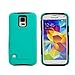 Fulland Hybrid Armor Silicone Card Holder Kickstand Case with Stylus Pen and Screen Protector for Samsung Galaxy S5 - Aqua Green