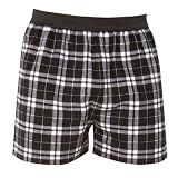 Black and White Tartan Plaid Check Cotton Flannel Plaid check boxers boxer shorts available in 5 adult sizes exposed waist false fly
