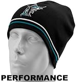 MLB New Era Florida Marlins Black MLB Authentic Cooperstown Toque Performance Knit Beanie