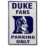 Duke Blue Devils White Metal License Plate