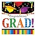 Creative Converting 18 Count Paper Lunch Napkins, Graduation Fest, Multicolor