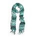 Classy Soft Teal Green Zig Zag Fringe Scarf