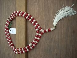 Coral Red White Pearl Combination Moti Mala (127+5) Beads for Love & Happiness
