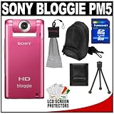 Sony Bloggie MHS-PM5 1080 HD Video Snap Camera Camcorder (Pink) + 8GB Card + Case + Accessory Kit
