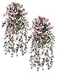 TWO 46" Artificial Fuchsia Hanging Flower Bushes (Pink/Burgundy)