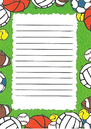 Boys Ball Sports Kids Stationery, 10 Pack w/Stickers & Pen