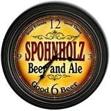 Spohnholz 's Beer and Ale Black Cascading Pub Style Wall Clock