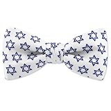 Star of David by Wild Ties white silk pretied bowties