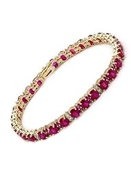 14K Yellow Gold 15.05 CTW Ruby and 0.71 CTW Color J-K I1-I2 Diamond Women Bracelet. Length 7 in. Total Item weight 17.5 g.