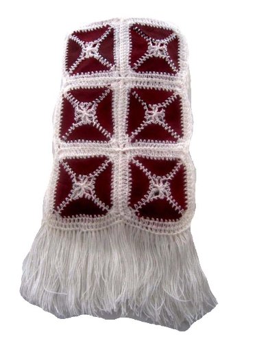 Extra 50% Off Hand Embroidered Scarf with Lots of Colorful Leather LES_WHITE_006