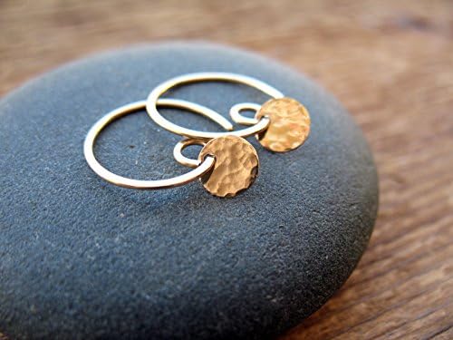 Tiny Minimalist Gold Sequin Earrings, Simple, Everyday, Modern
