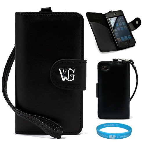 Black Executive Melrose Leather Courage Wirstband