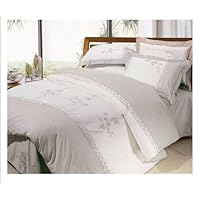Breath of Spring Embroidered Duvet Cover and Pillow Sham Set, Twin